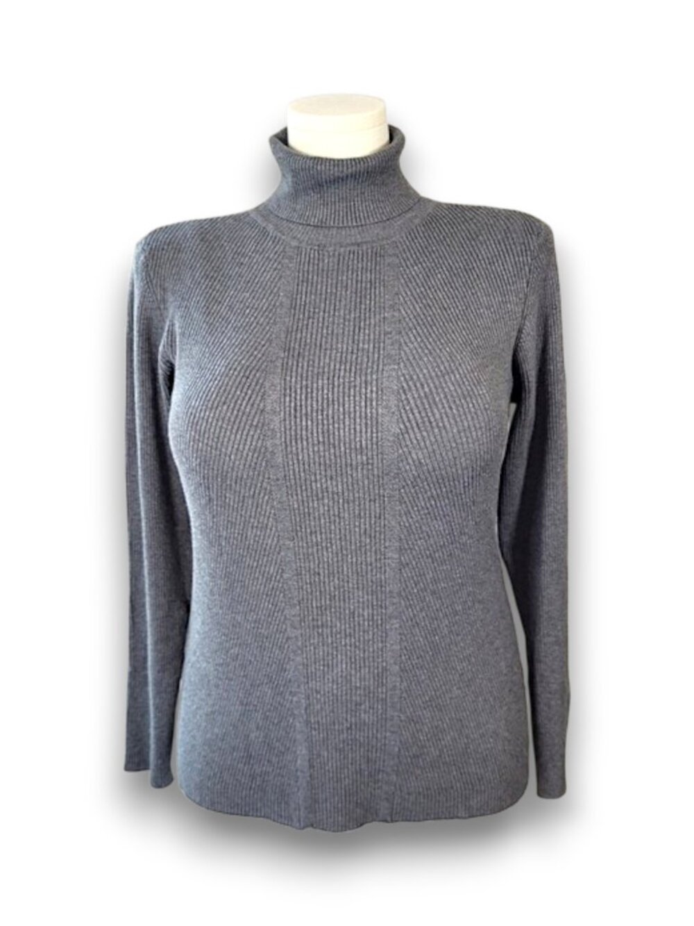Cato Gray Stretch Ribbed Turtleneck Sweater – Plus Size 18/20W - Picture 3 of 10